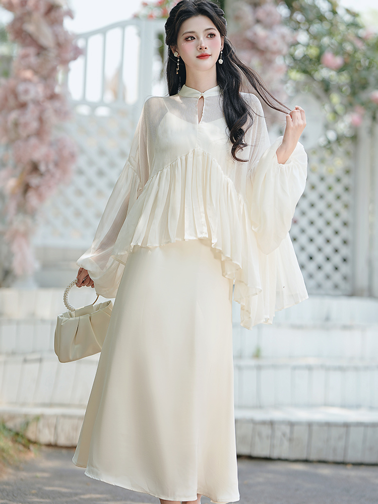 France style loose summer Chinese style dress 2pcs set