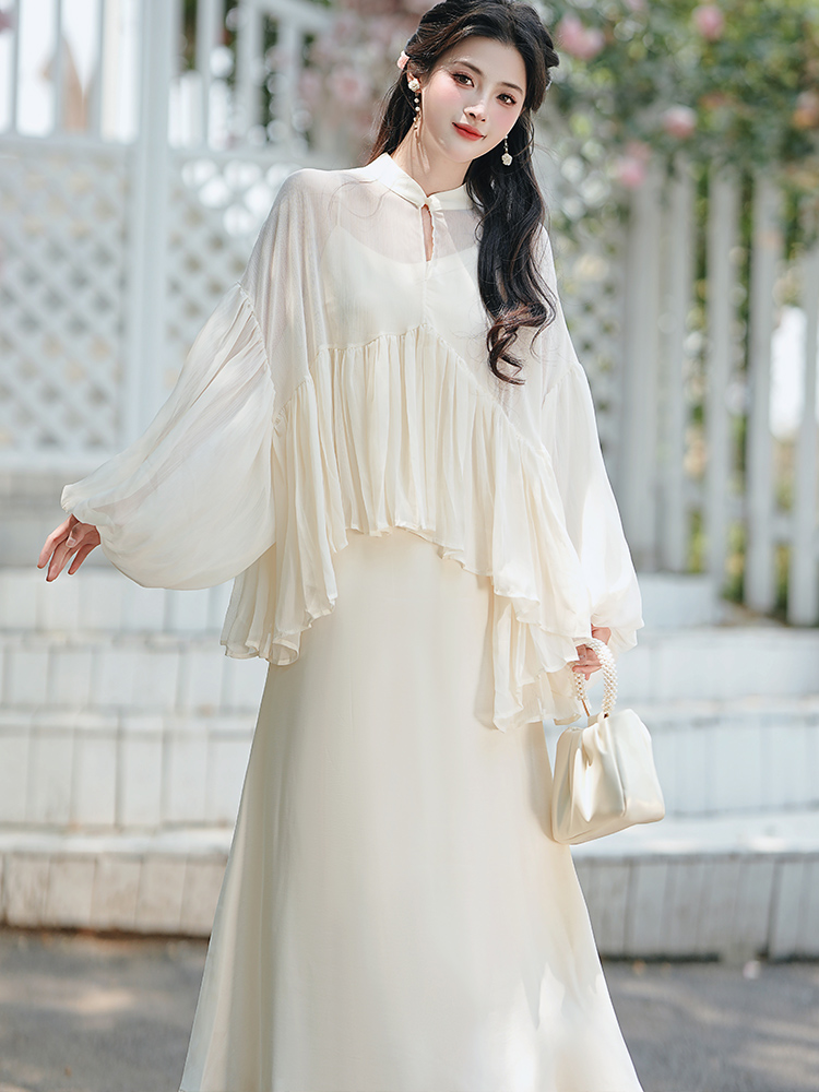 France style loose summer Chinese style dress 2pcs set