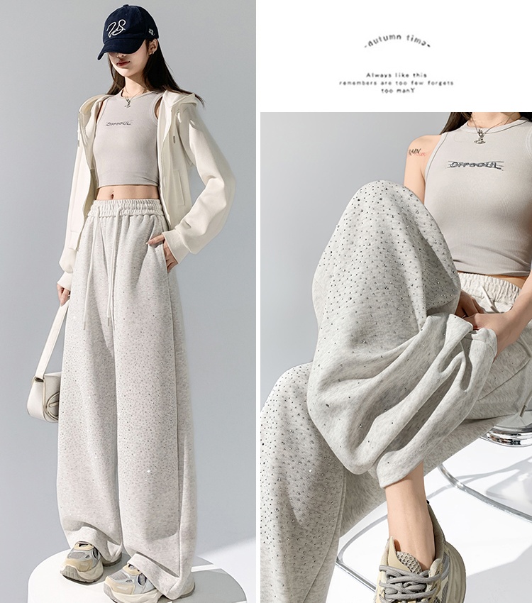 Starry sky rhinestone pants starry wide leg pants for women