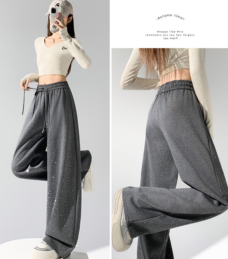 Starry sky rhinestone pants starry wide leg pants for women