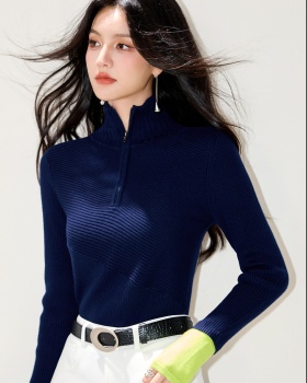 Autumn slim splice tops mixed colors blending sweater