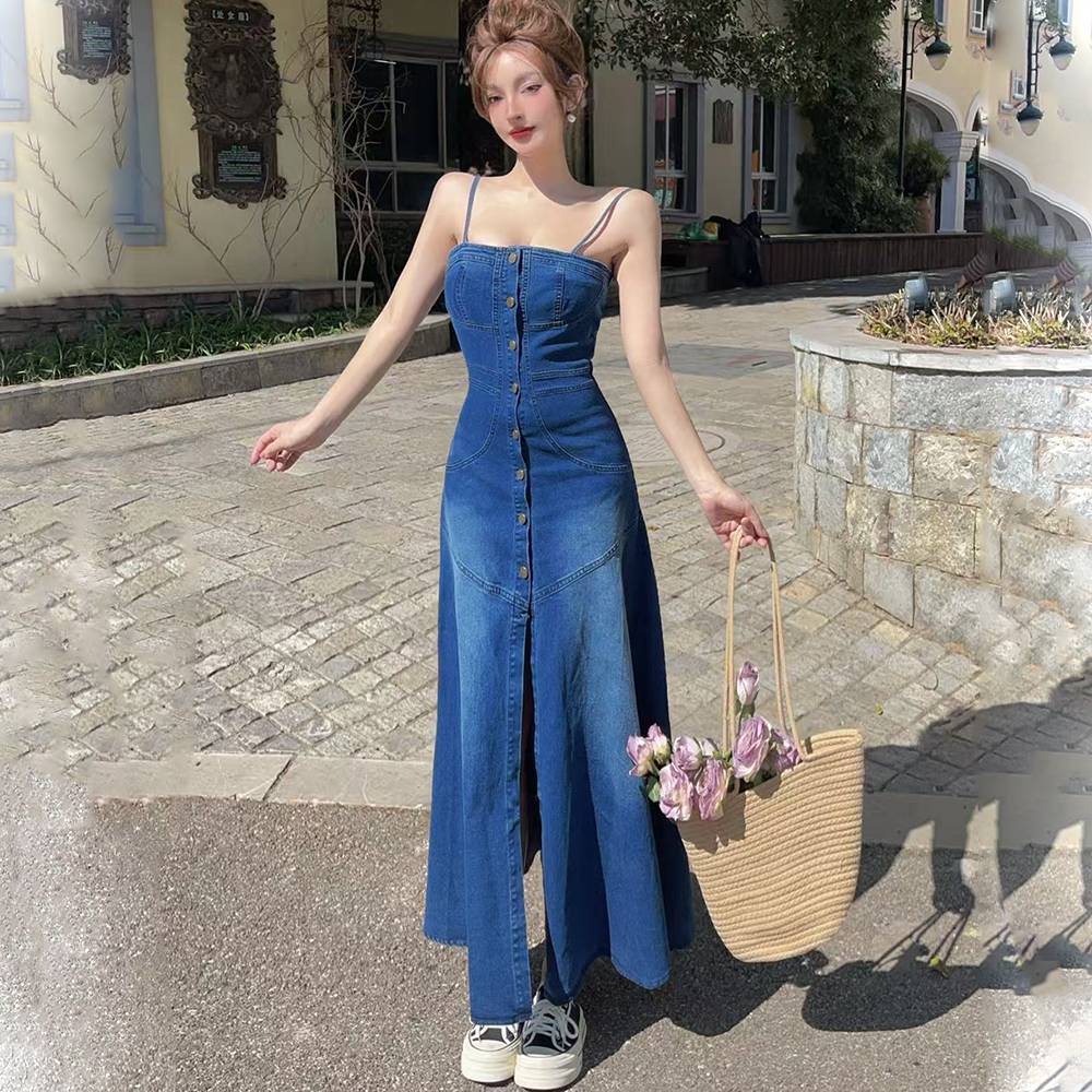 Sling long dress spring and summer dress