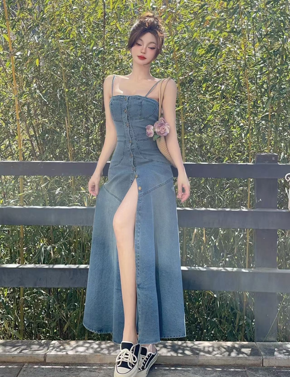 Sling long dress spring and summer dress