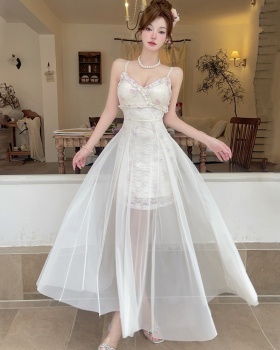 Thin breathable France style dress summer lady long dress