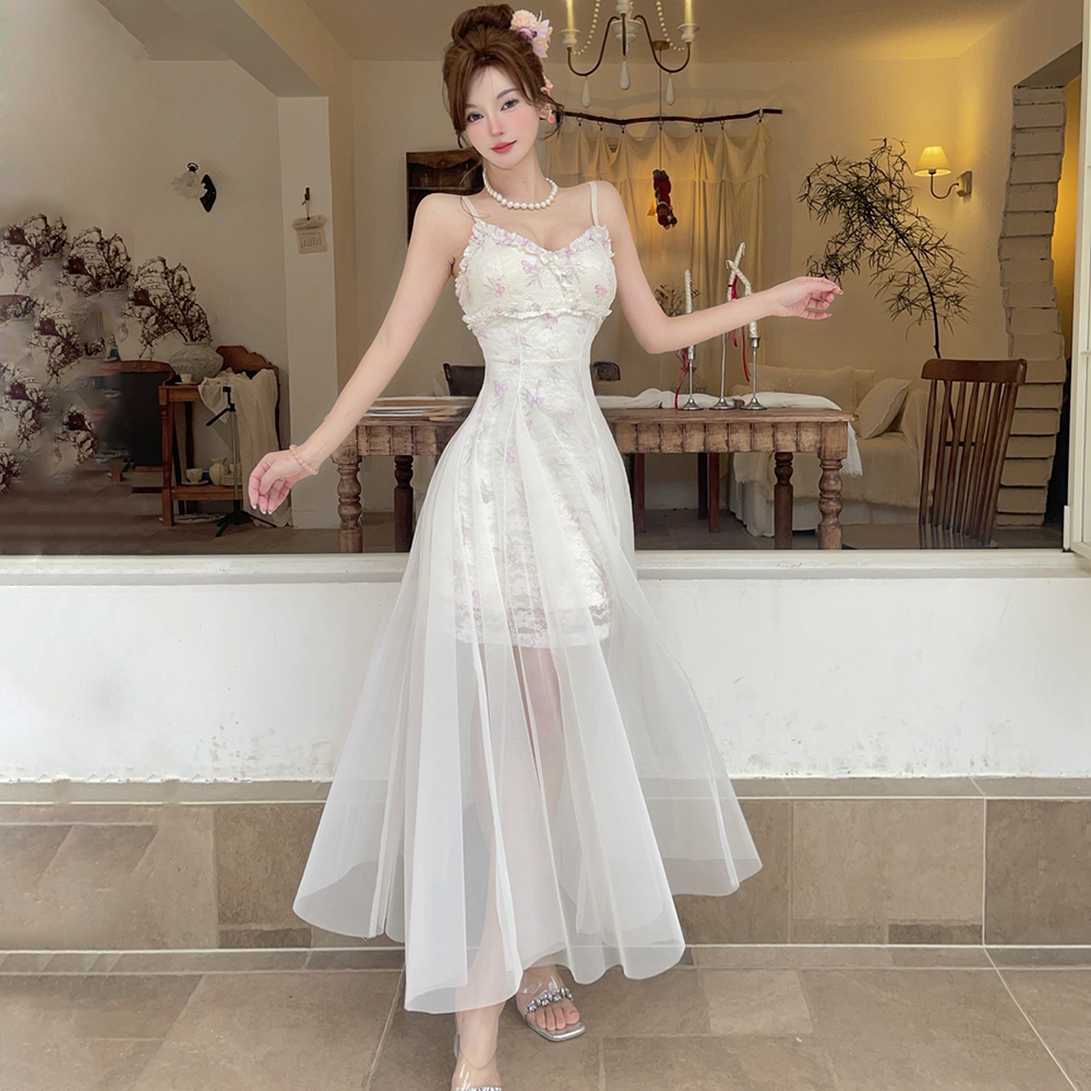 Thin breathable France style dress summer lady long dress