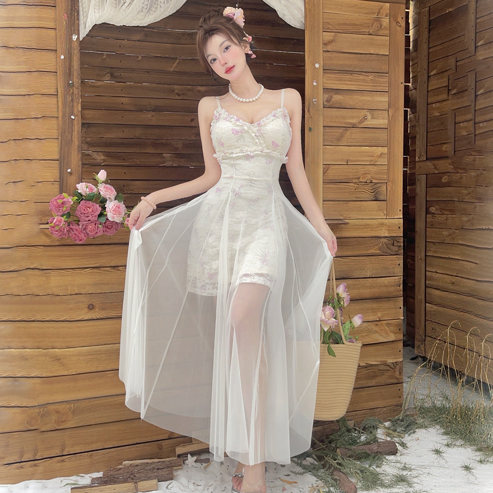 Thin breathable France style dress summer lady long dress