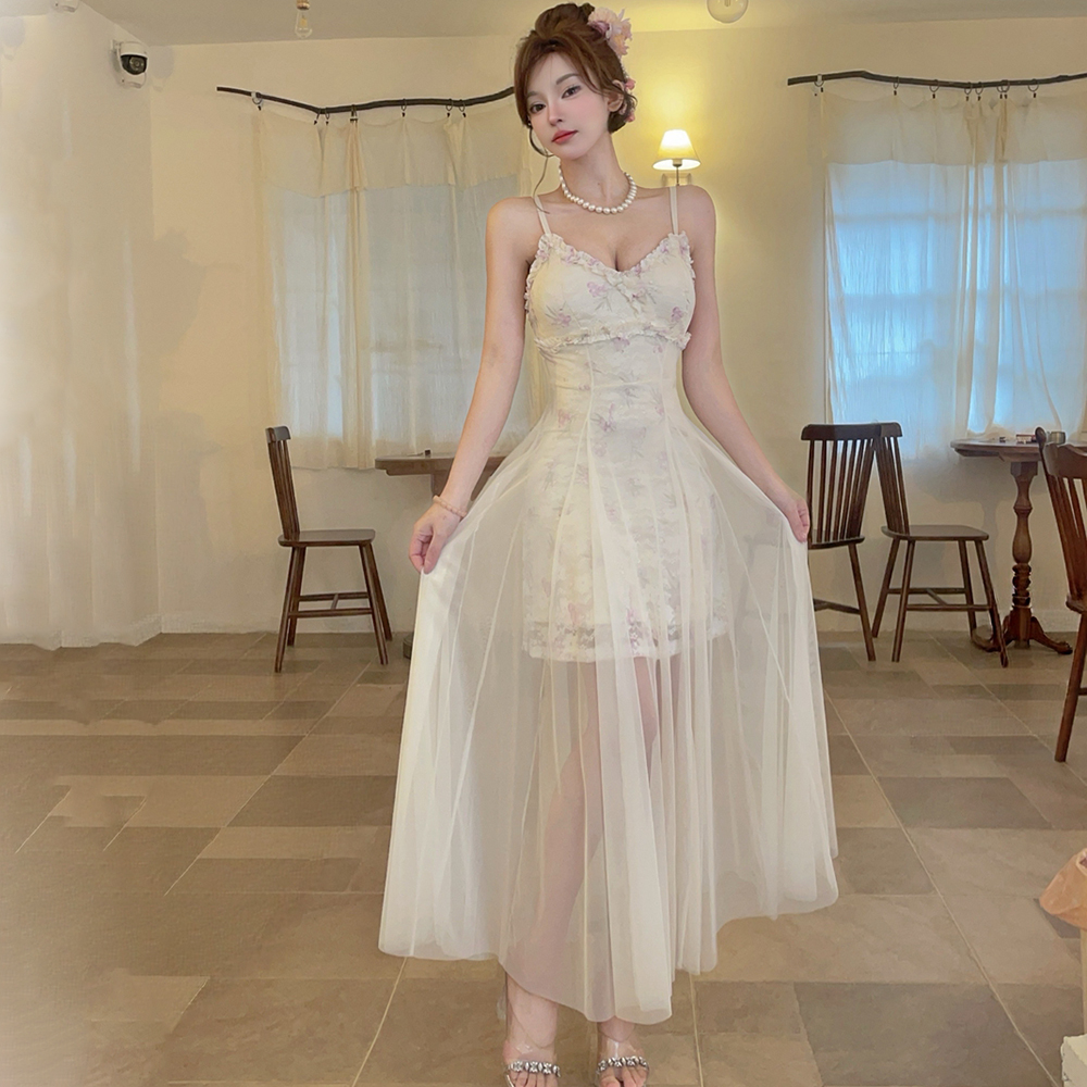 Thin breathable France style dress summer lady long dress