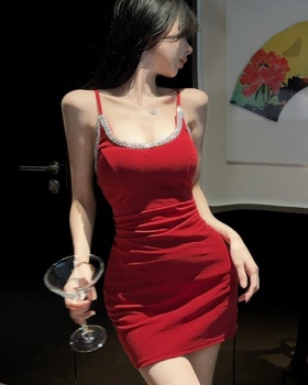 Slim formal dress low-cut T-back for women