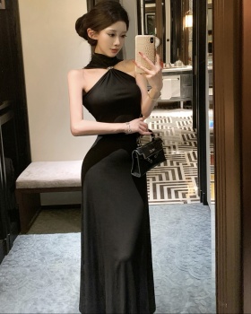 Halter package hip long dress slim enticement dress