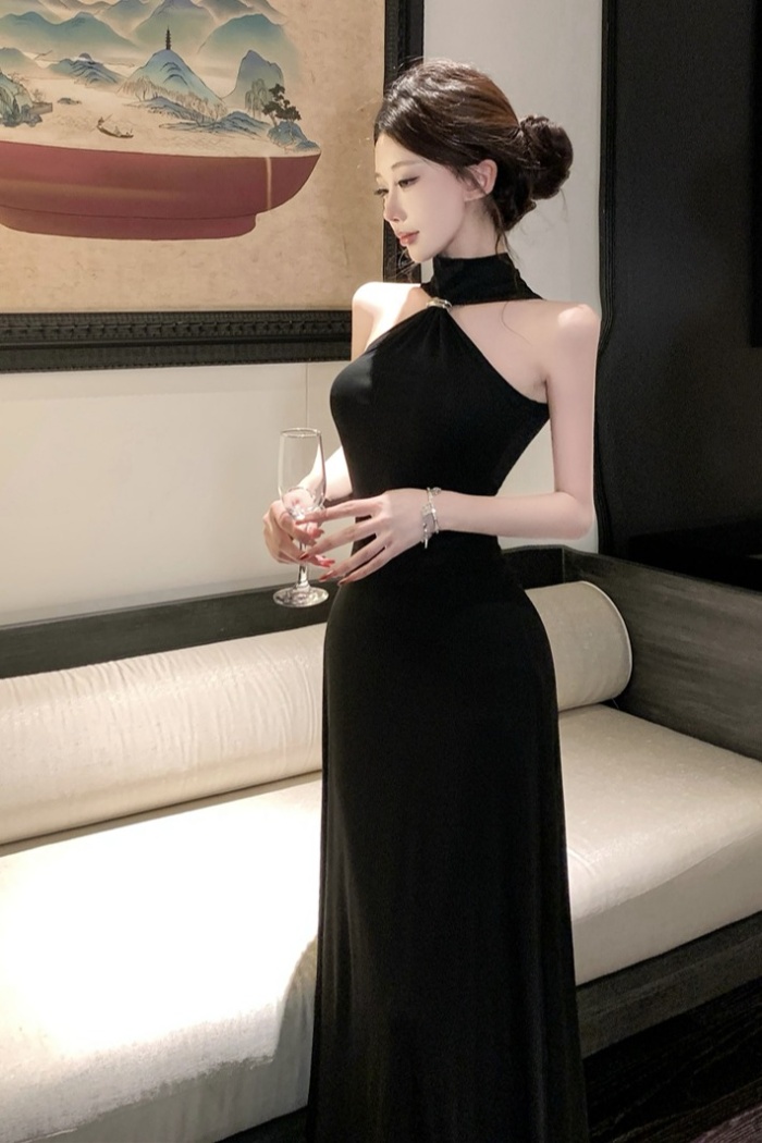 Halter package hip long dress slim enticement dress