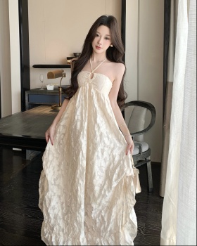 Summer halter seaside dress enticement vacation long dress