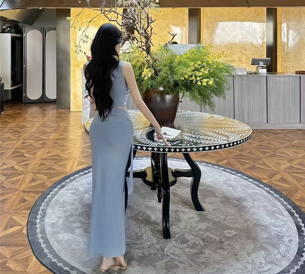 Bandage slim T-shirt summer package hip tops 2pcs set