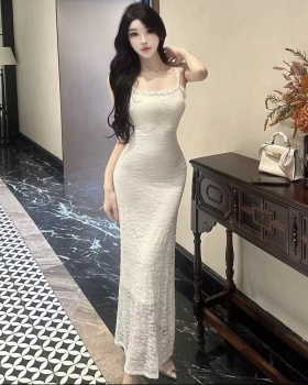 Enticement package hip dress pinched waist long dress