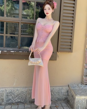 Ladies temperament sexy light luxury sling dress