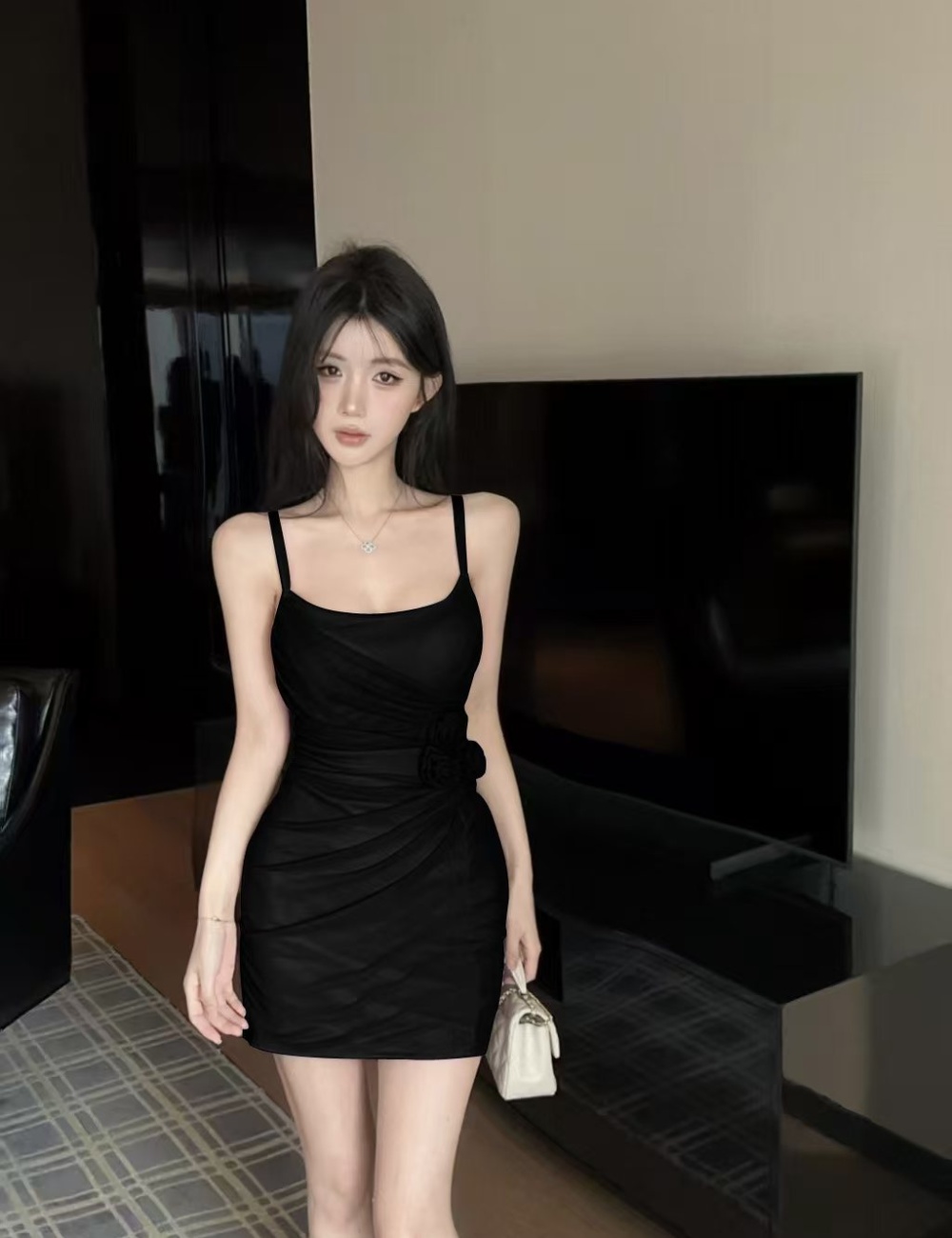 Alice hip package hip flowers enticement short sling dress