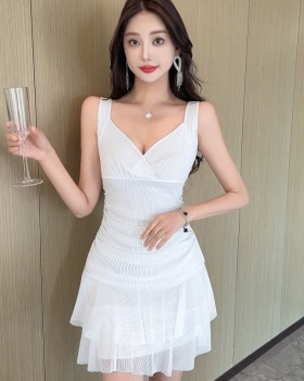 Mermaid pure sling sexy nightclub gauze simple dress