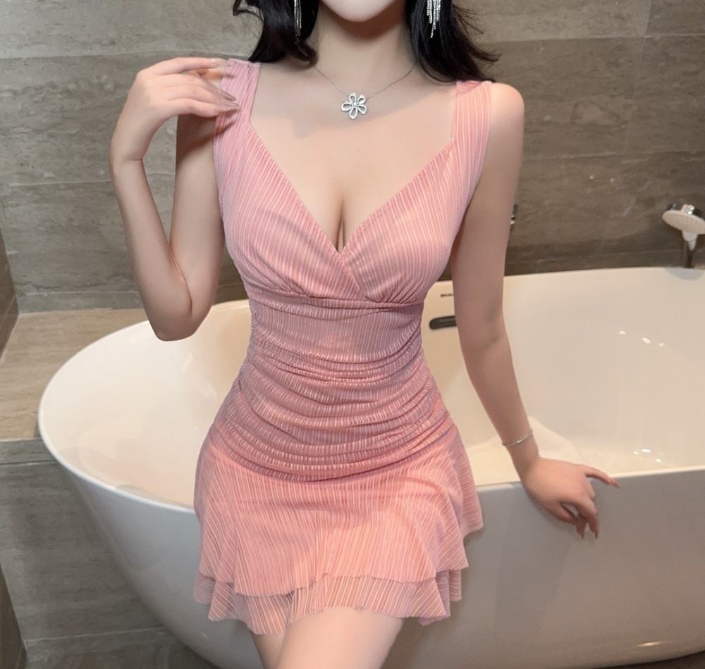 Mermaid pure sling sexy nightclub gauze simple dress