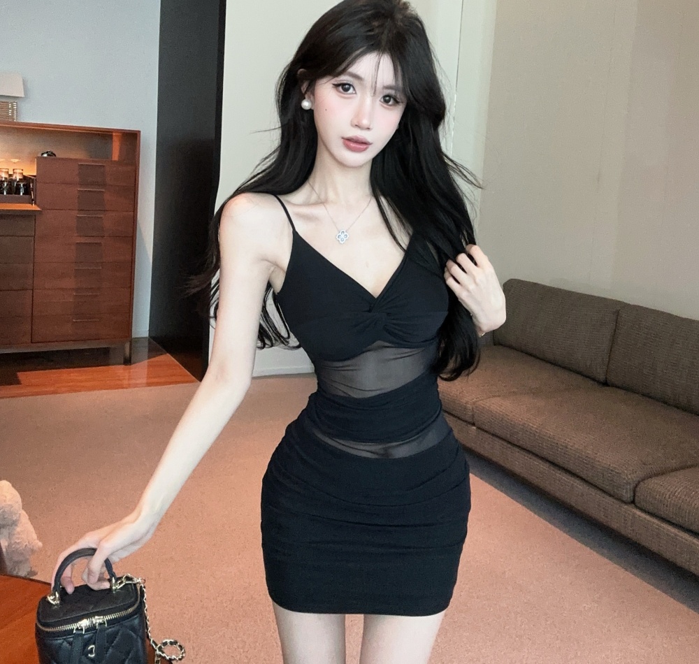 Package hip sling sexy niche gauze spicegirl dress