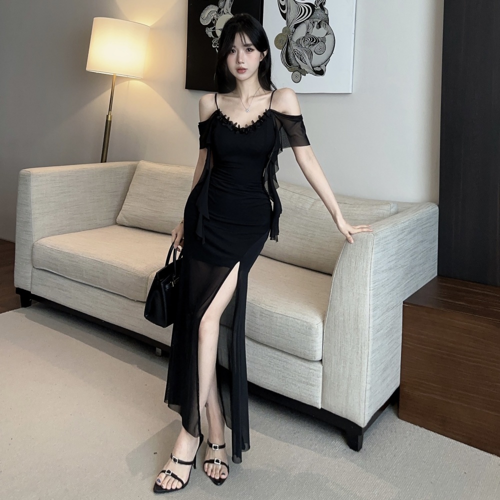 Split enticement dress vacation spicegirl long dress