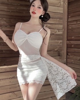 Temperament lace sexy T-back slim nightclub sling dress