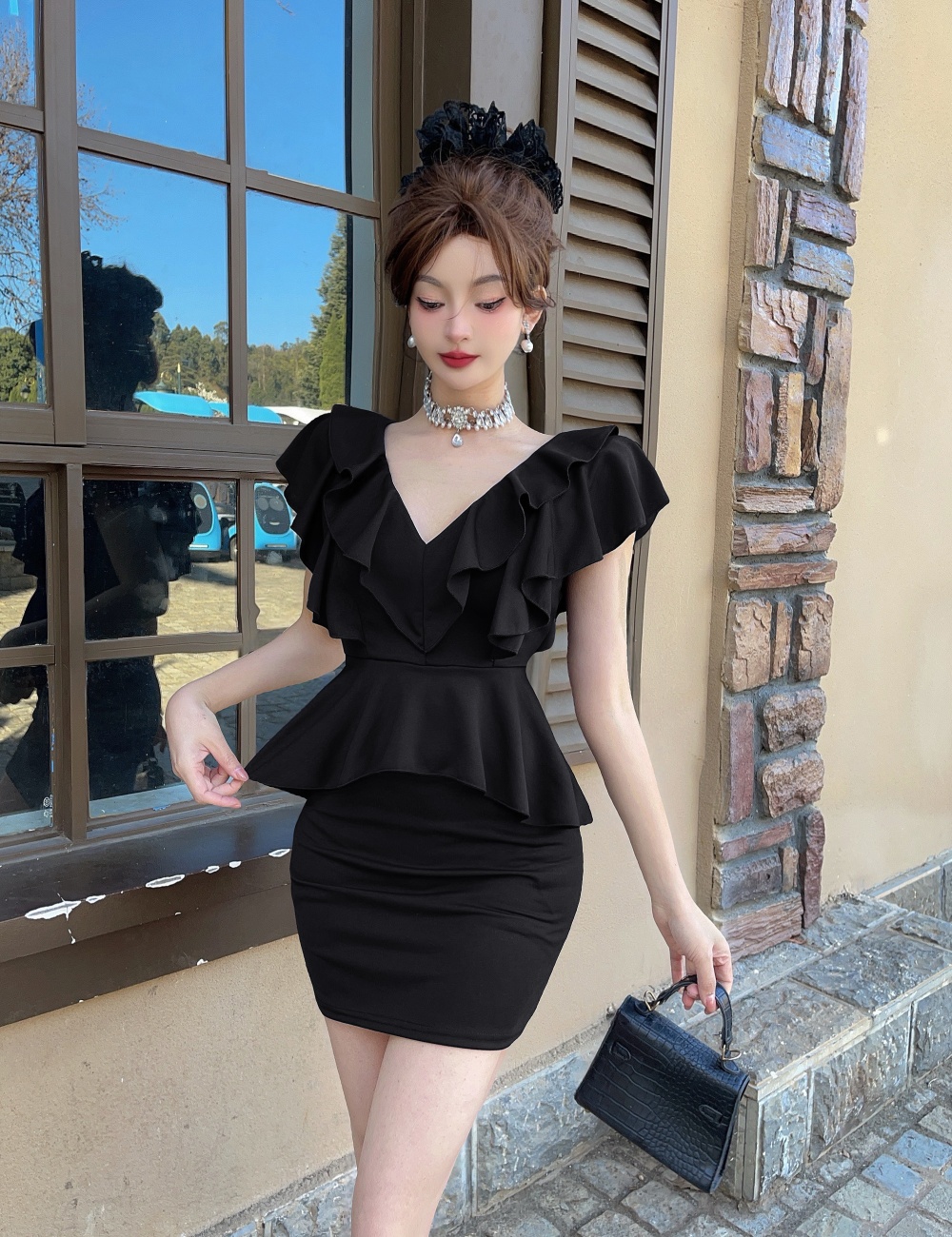 Nightclub sexy T-back package hip dress