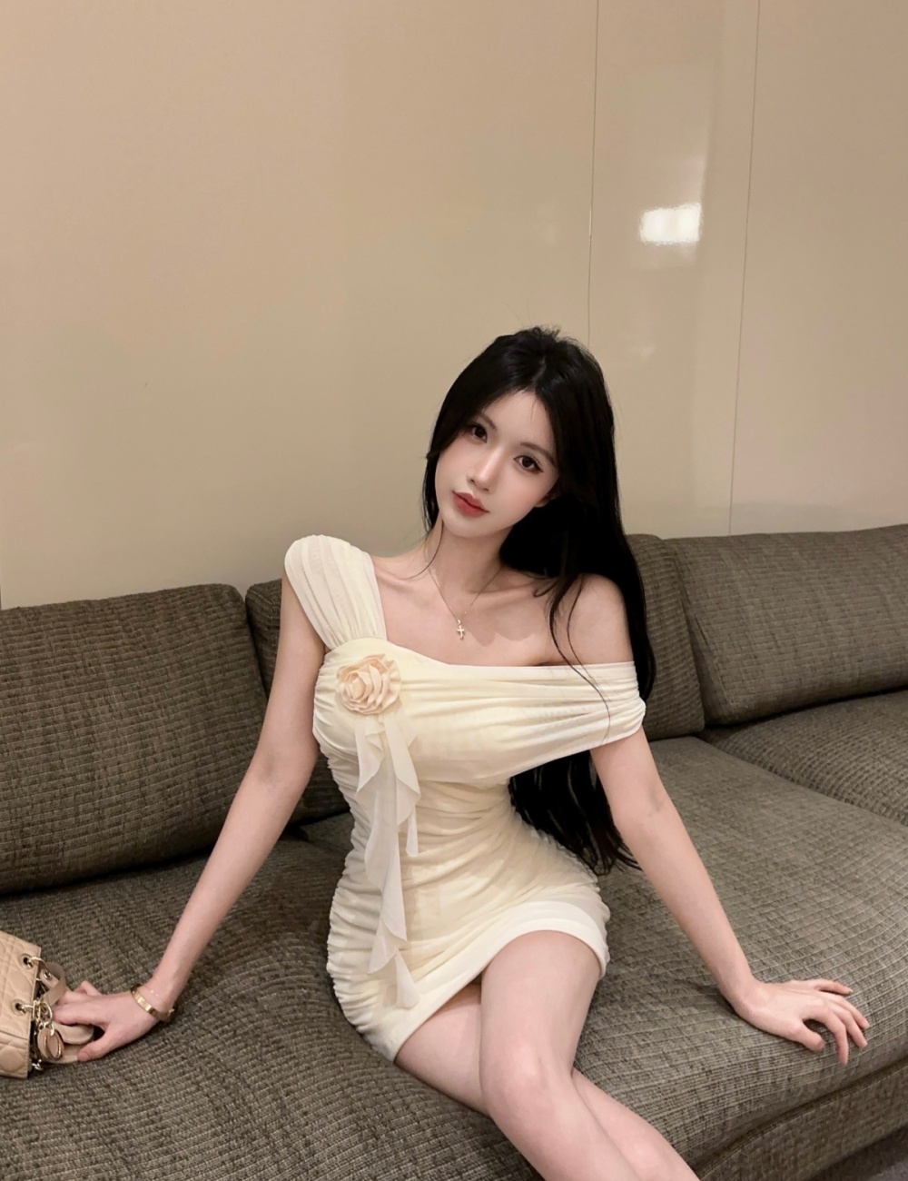 Halter stereoscopic spicegirl flowers decoration dress