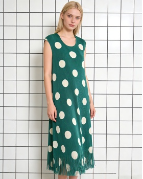 Printing long dress sleeveless dress for women