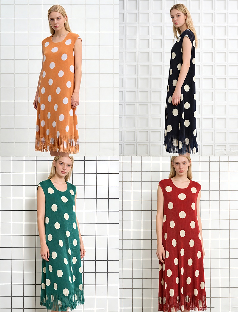 Printing long dress sleeveless dress for women