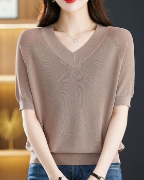 Bottoming T-shirt ice silk sweater for women