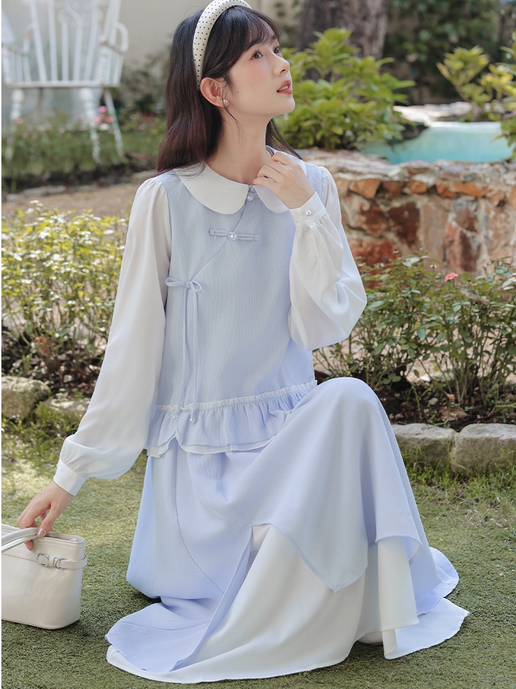 Commuting tender show young temperament skirt 2pcs set