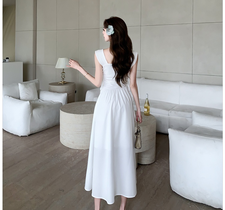 Square collar long dress dress for women