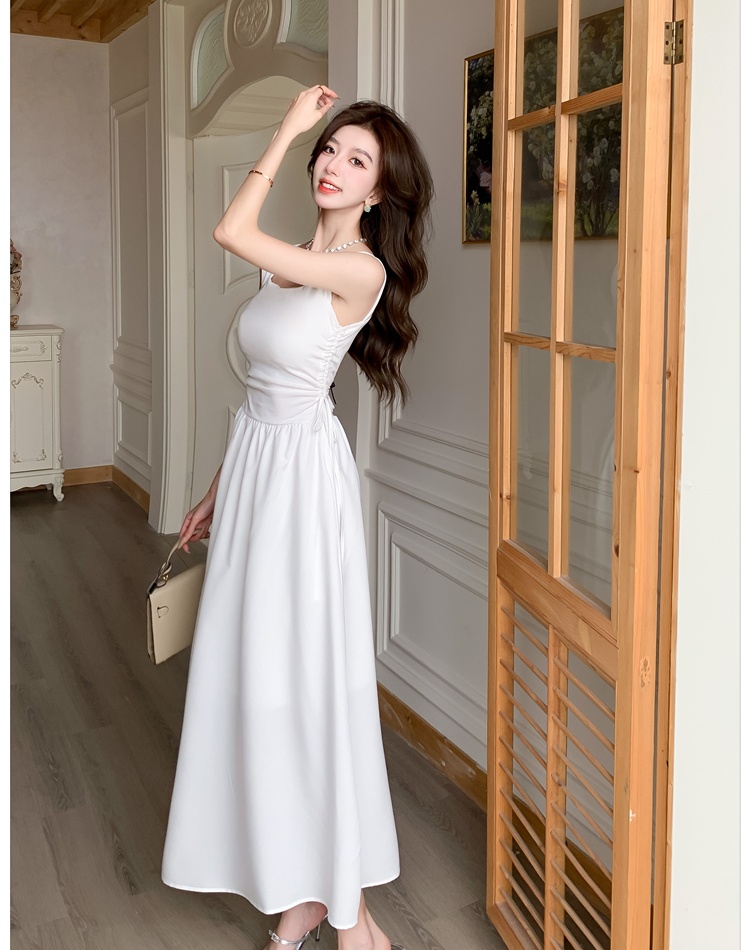 Square collar long dress dress for women