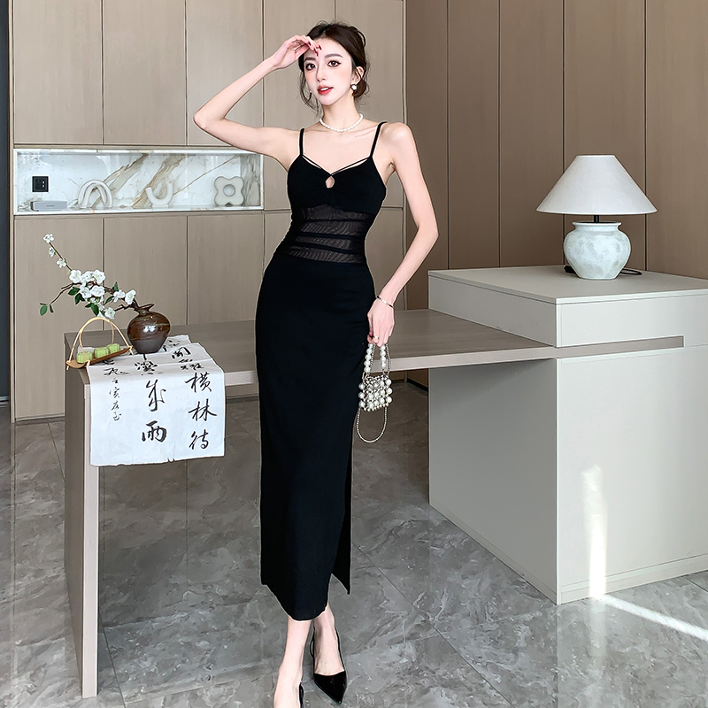 Spicegirl strap dress spring and summer long dress for women