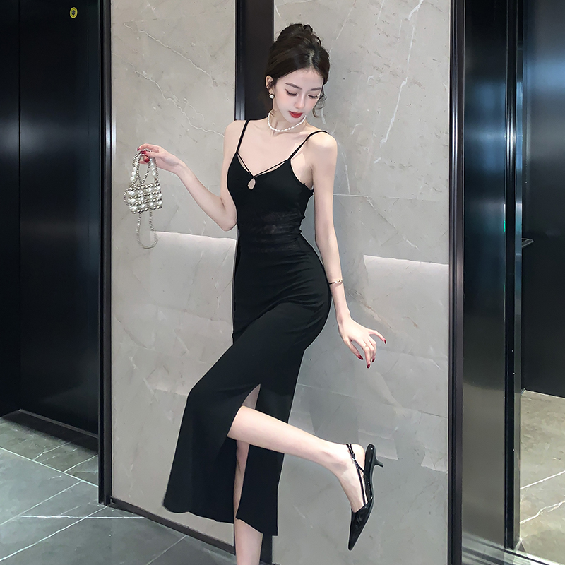 Spicegirl strap dress spring and summer long dress for women