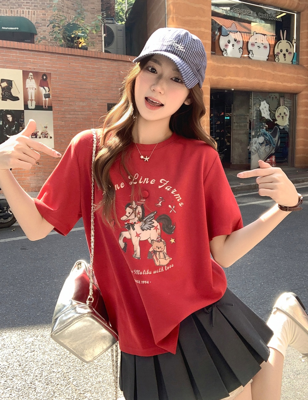 Short sleeve Casual tops cartoon T-shirt for women