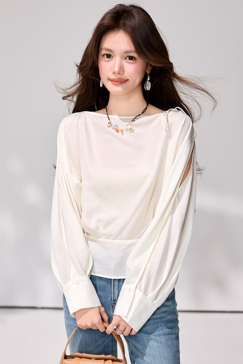 Loose bandage shirt long sleeve tops for women