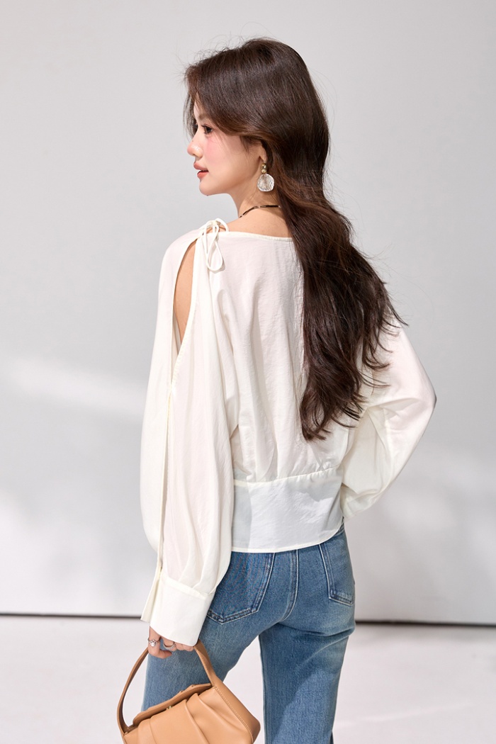 Loose bandage shirt long sleeve tops for women