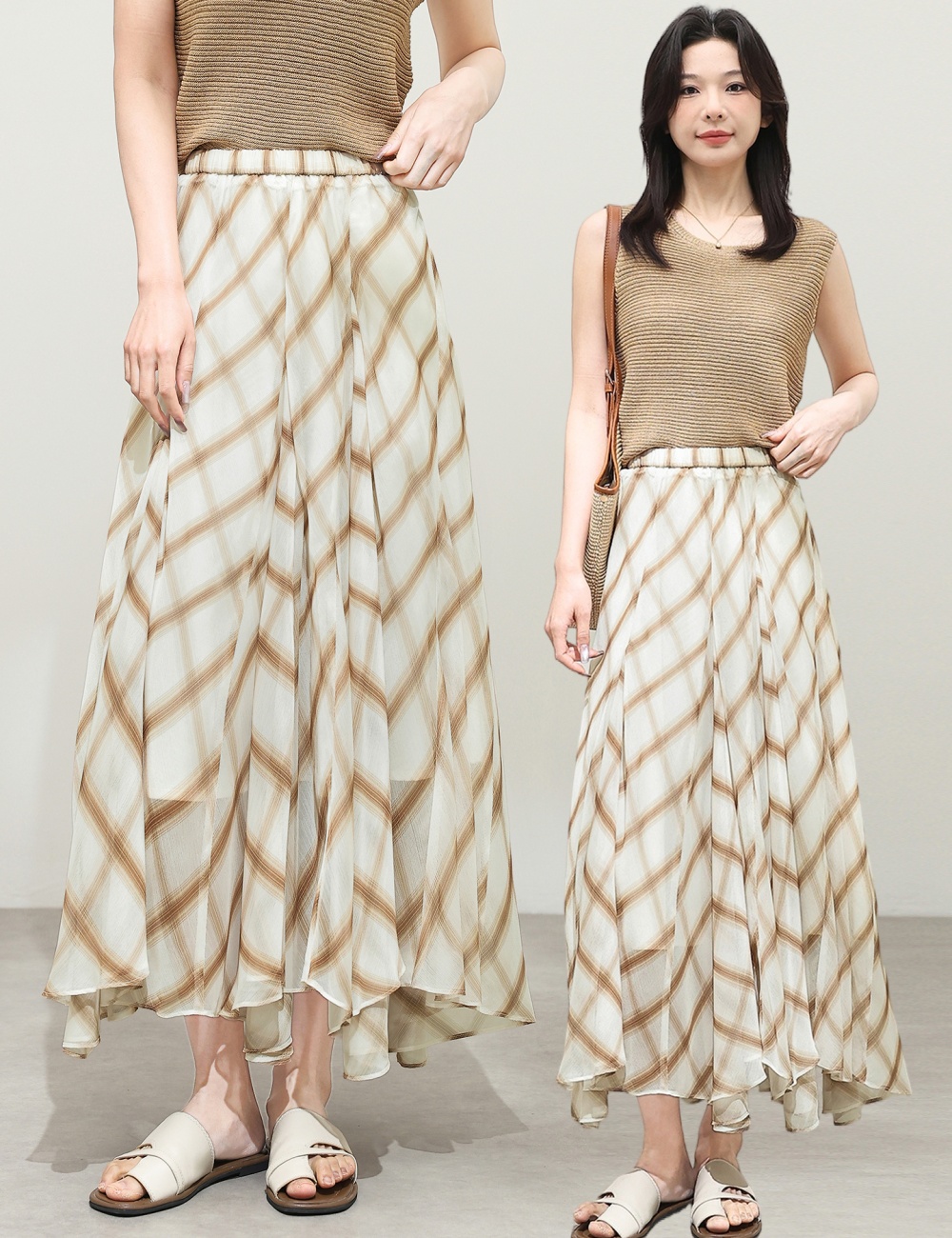 Mermaid vacation irregular long skirt A-line slim skirt for women