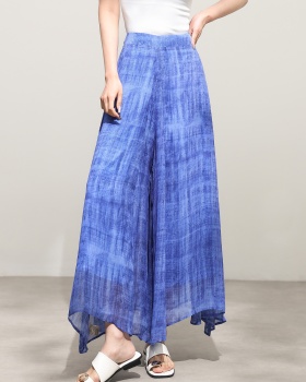 Seaside cool pants blue sandy beach wide leg pants