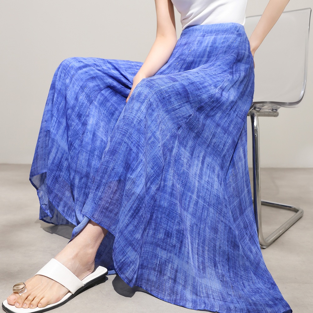 Seaside cool pants blue sandy beach wide leg pants
