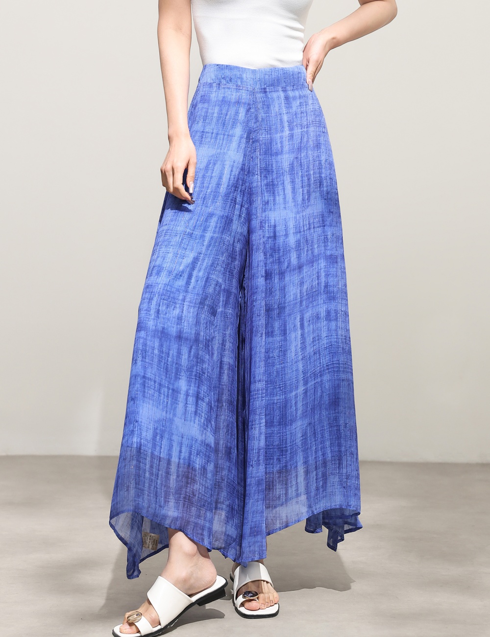Seaside cool pants blue sandy beach wide leg pants