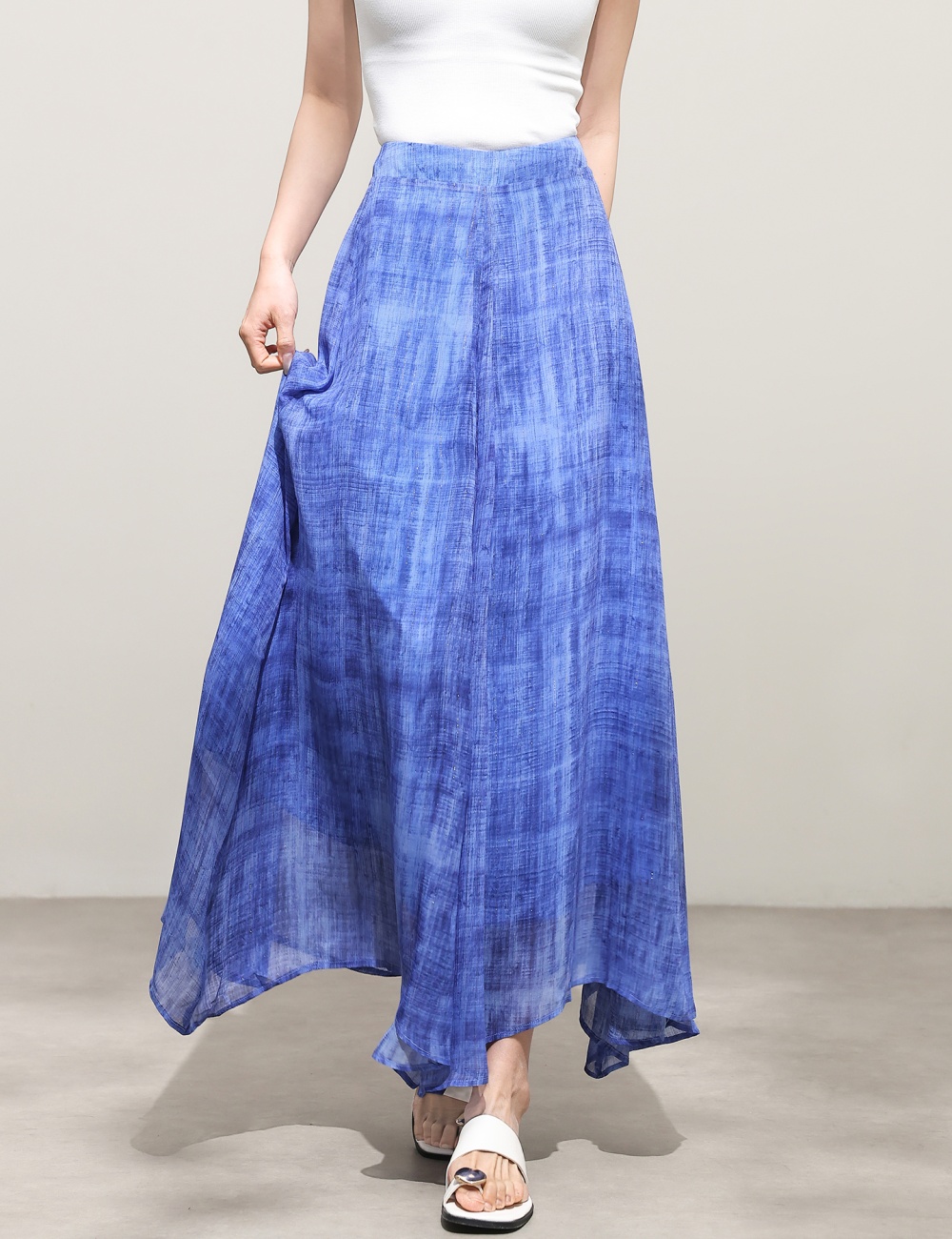 Seaside cool pants blue sandy beach wide leg pants