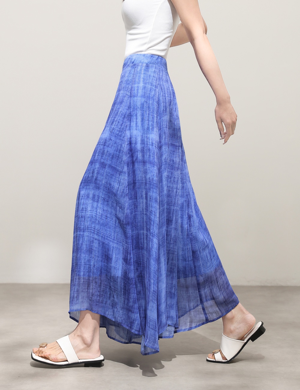 Seaside cool pants blue sandy beach wide leg pants