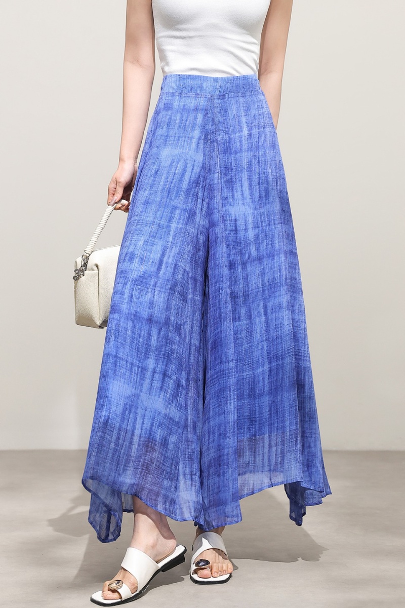 Seaside cool pants blue sandy beach wide leg pants
