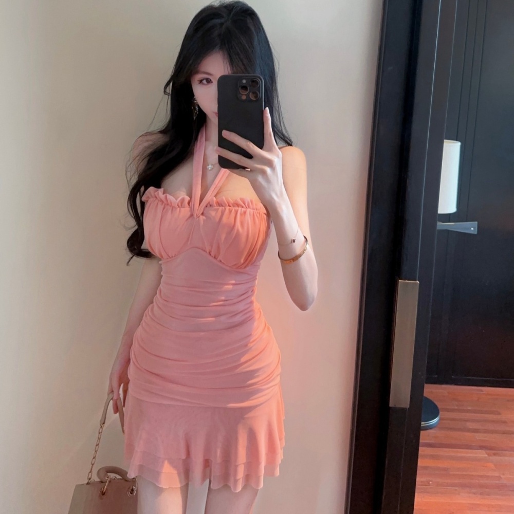 Wrapped chest summer with chest pad dress for women