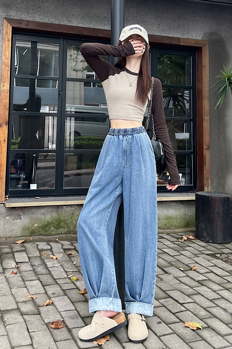 Nine tenths wide leg pants loose harem pants for women