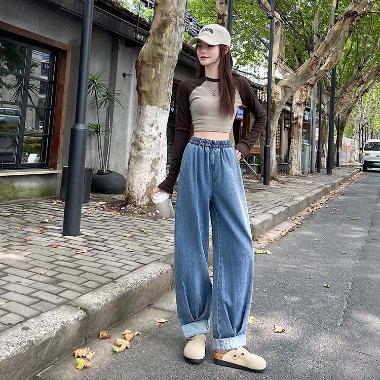 Nine tenths wide leg pants loose harem pants for women
