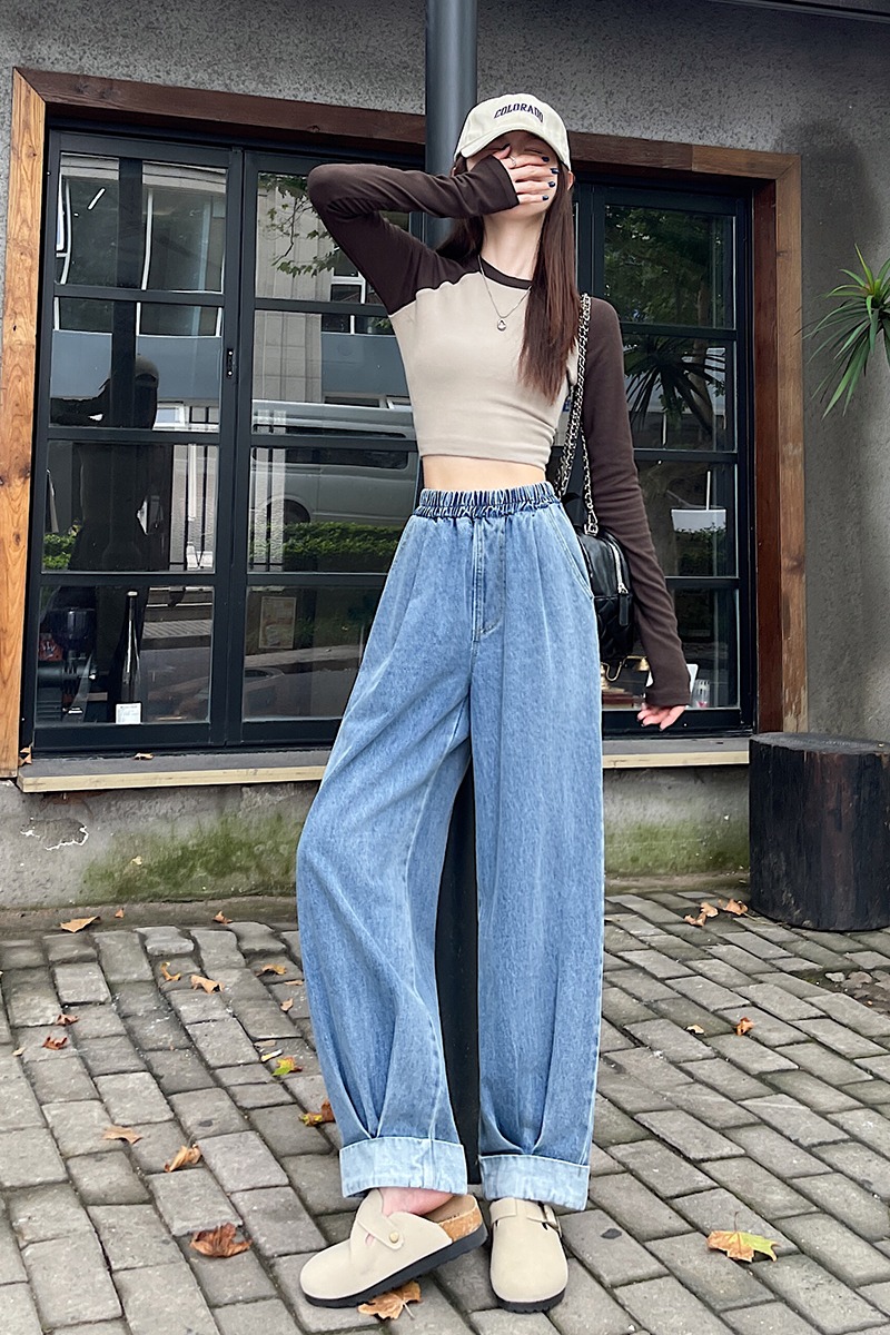 Nine tenths wide leg pants loose harem pants for women