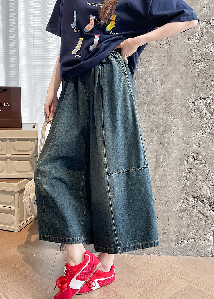High waist pure cotton spring and autumn pants for women