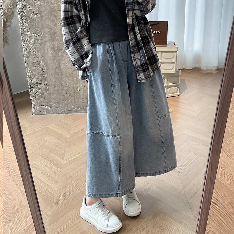 High waist pure cotton spring and autumn pants for women